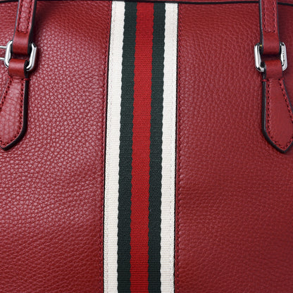 Gucci Calfskin Medium Web Dome Bag Red 8 of 8
