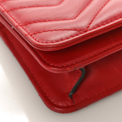Gucci Calfskin Matelasse GG Marmont Mini Bag Hibiscus Red 7 of 12