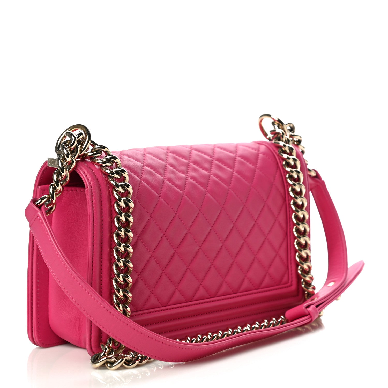 Chanel Lambskin Quilted Medium Boy Flap Pink 2 of 15