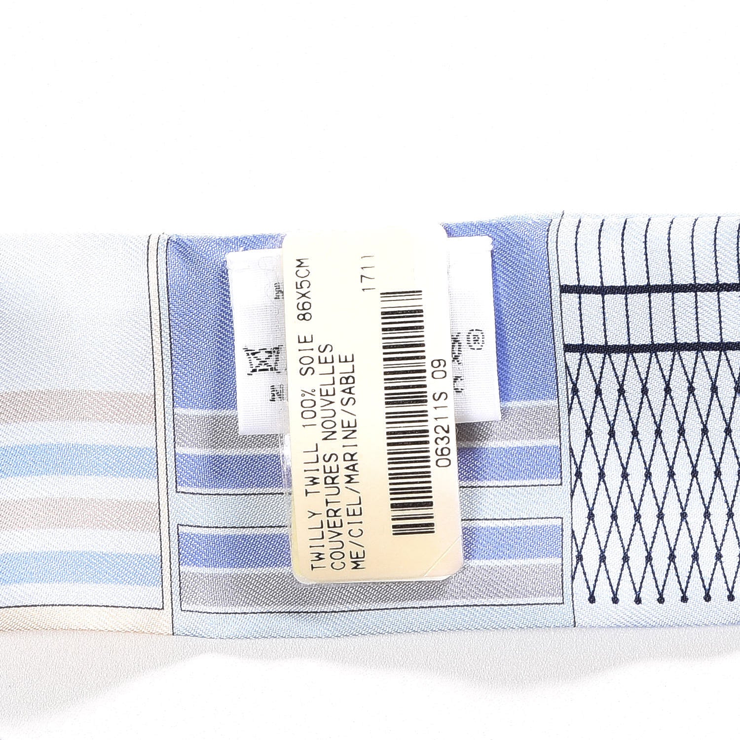 Hermes Silk Couvertures Nouvelles Twilly Ciel Marine Sable 3 of 4