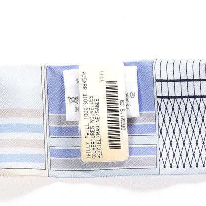 Hermes Silk Couvertures Nouvelles Twilly Ciel Marine Sable 3 of 4