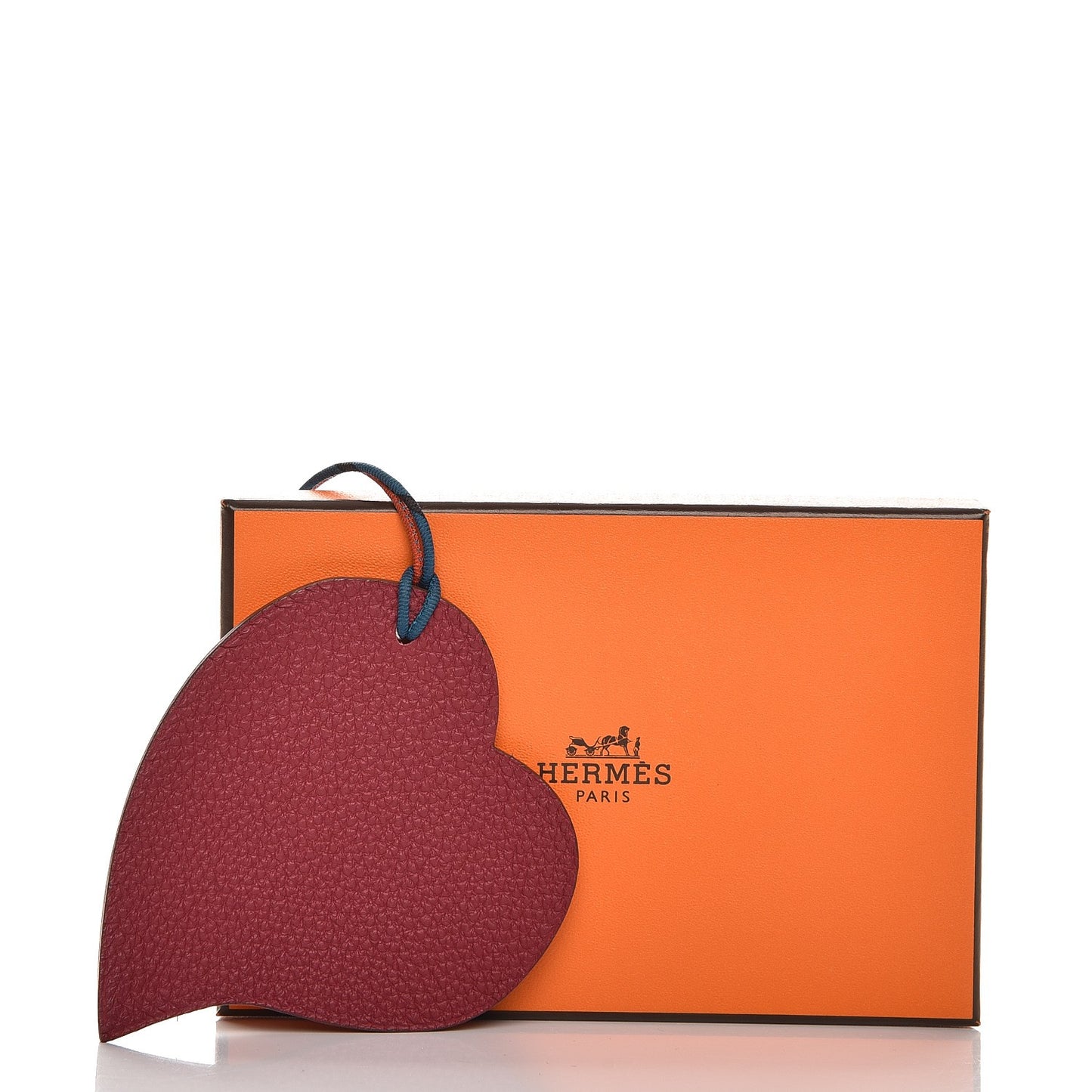 Togo Epsom Petit H Heart Bag Charm Rubis Orange