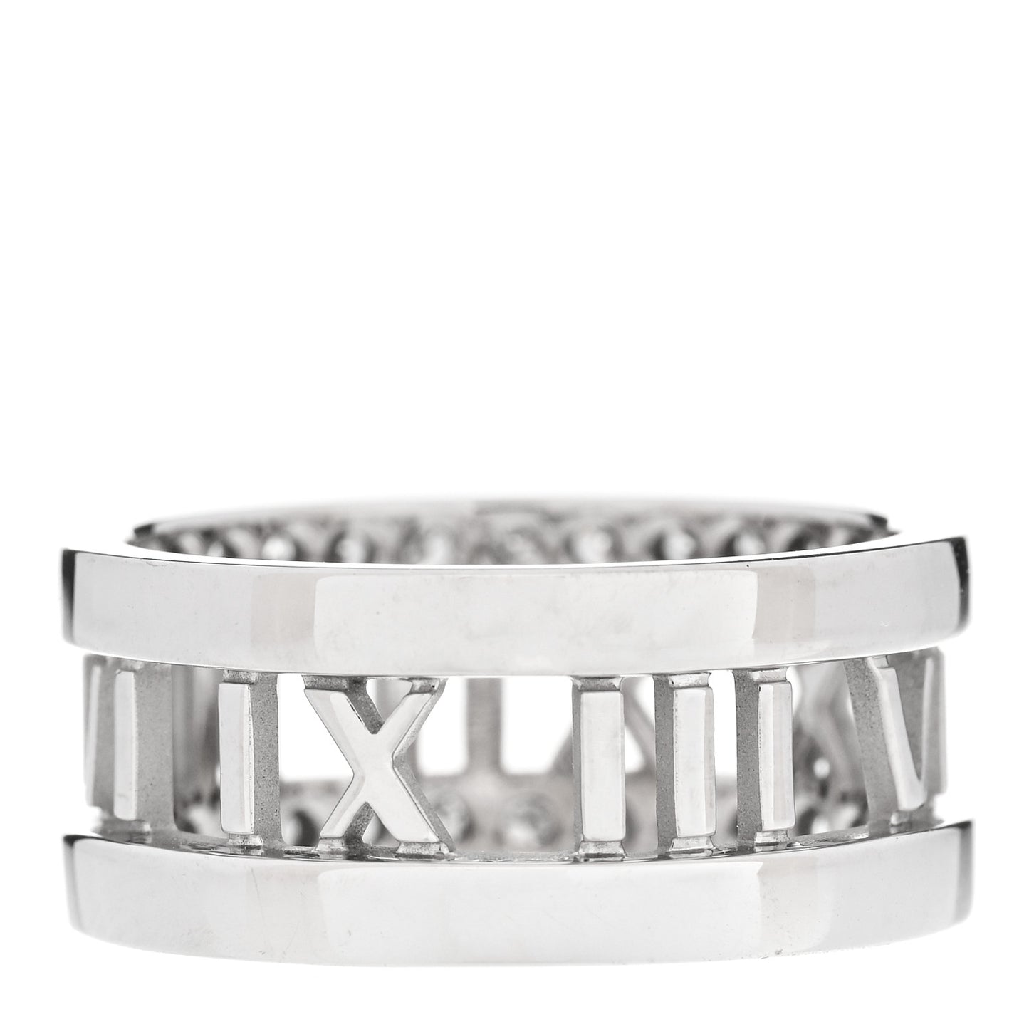 18K White Gold Diamond Wide Atlas Open Ring 54 7