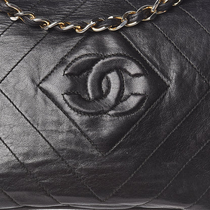 Chanel Lambskin Chevron Quilted Tassel Camera Case Black 12 of 17