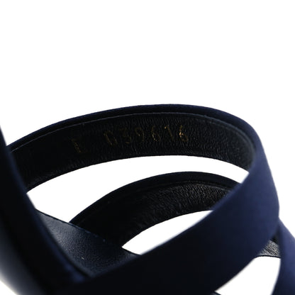 Chanel Satin Pearl Sandals 36 Dark Blue 10 of 11