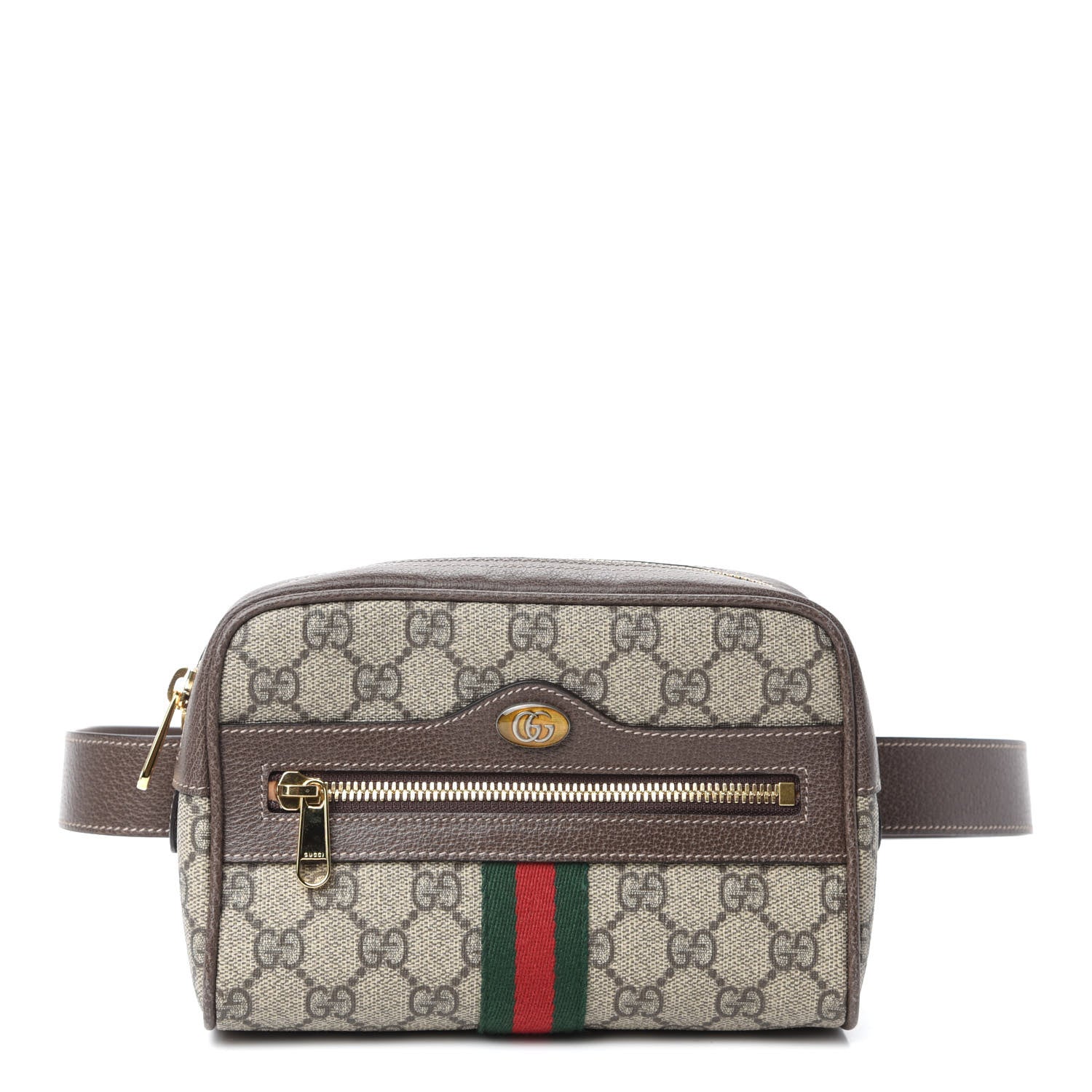 Gucci GG Supreme Monogram Web Small Ophidia Belt Bag 85 34 Dark Brown 1 of 10