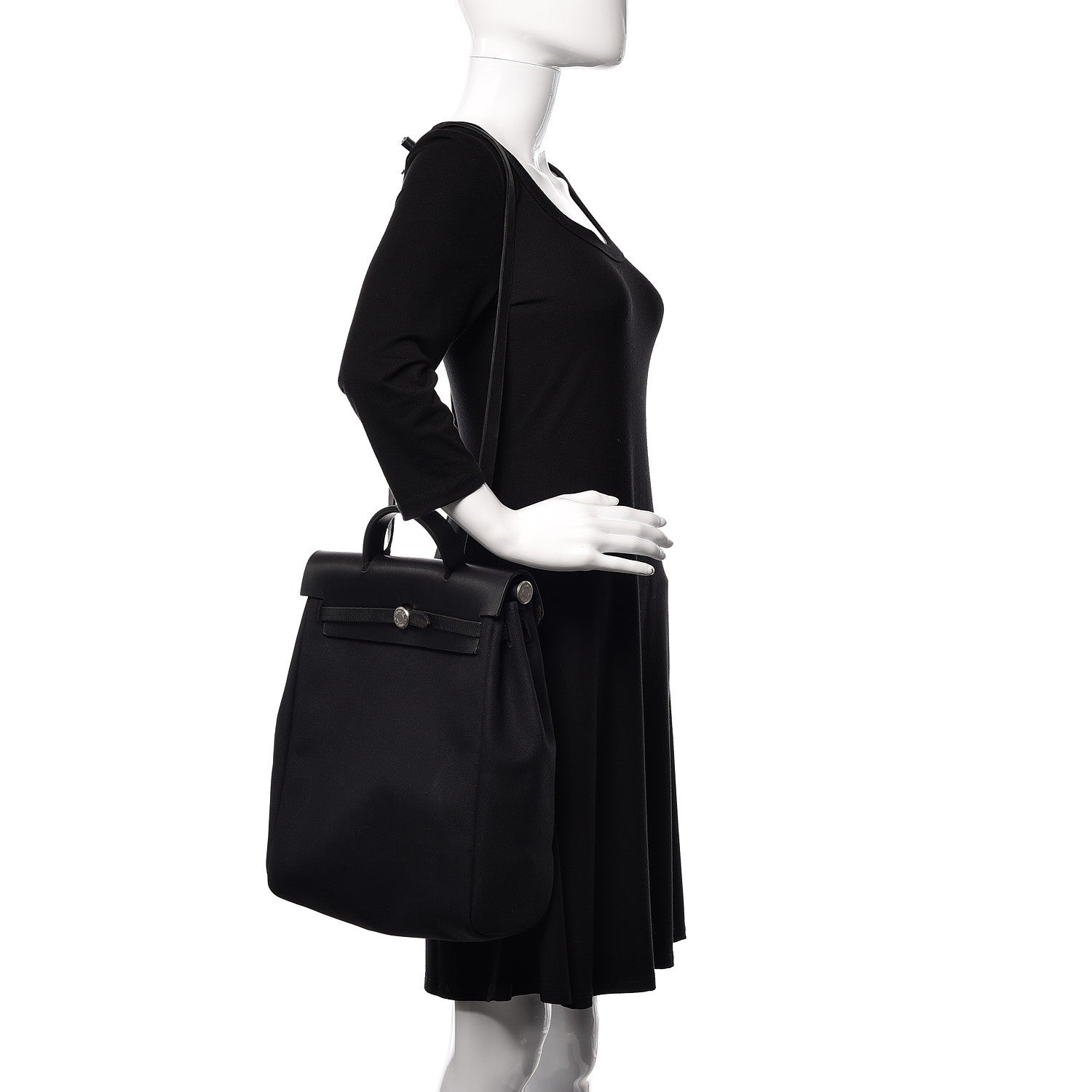 Hermes Military Toile Vache Hunter Herbag PM 31 Black 5 of 24