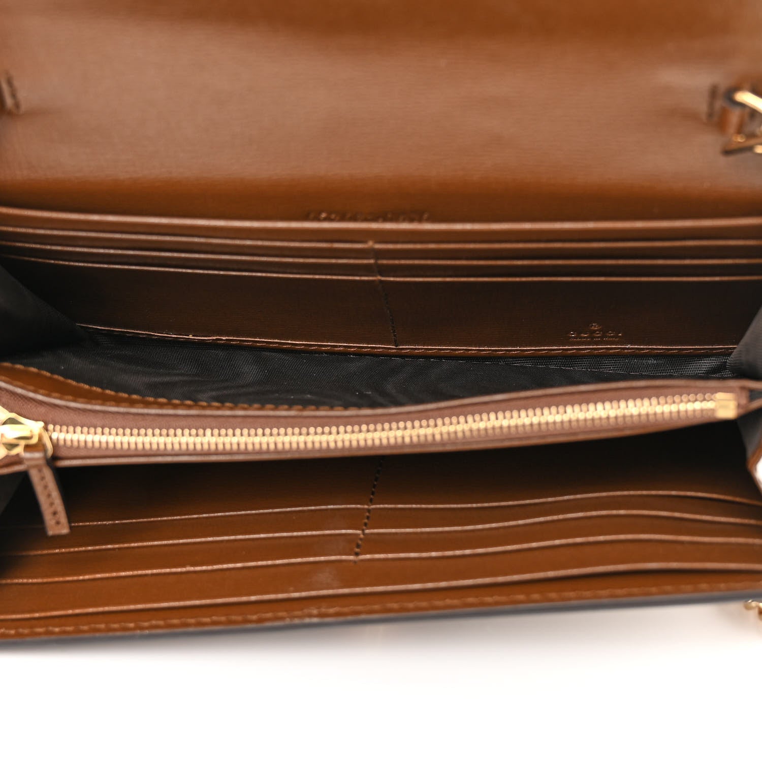 Gucci GG Supreme Monogram Azalea Calfskin Web Jackie 1961 Chain Wallet Beige Ebony Brown Sugar 6 of 14