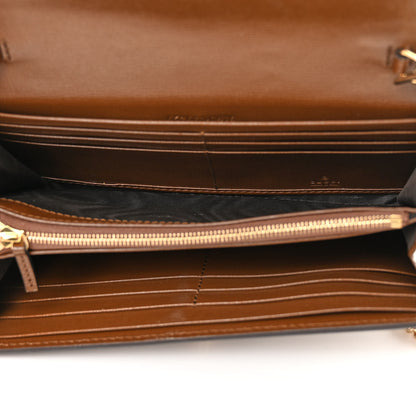 Gucci GG Supreme Monogram Azalea Calfskin Web Jackie 1961 Chain Wallet Beige Ebony Brown Sugar 6 of 14