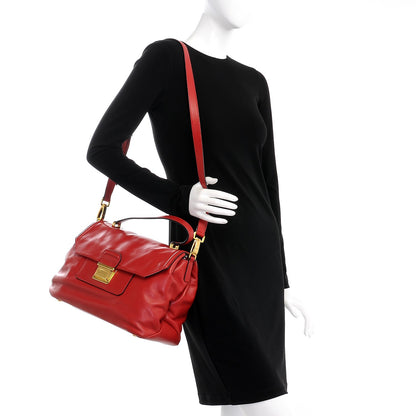 Miu Miu Vitello Soft Tote Fuoco 2 of 9