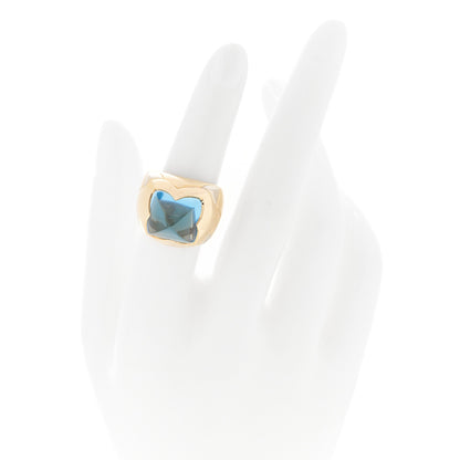 Bulgari 18K Yellow White Gold Aquamarine Pyramide Ring 51 5.75 2 of 5