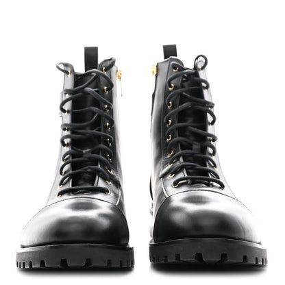 Jimmy Choo Shiny Calfskin Cayo Combat Boots 41 Black 3 of 8