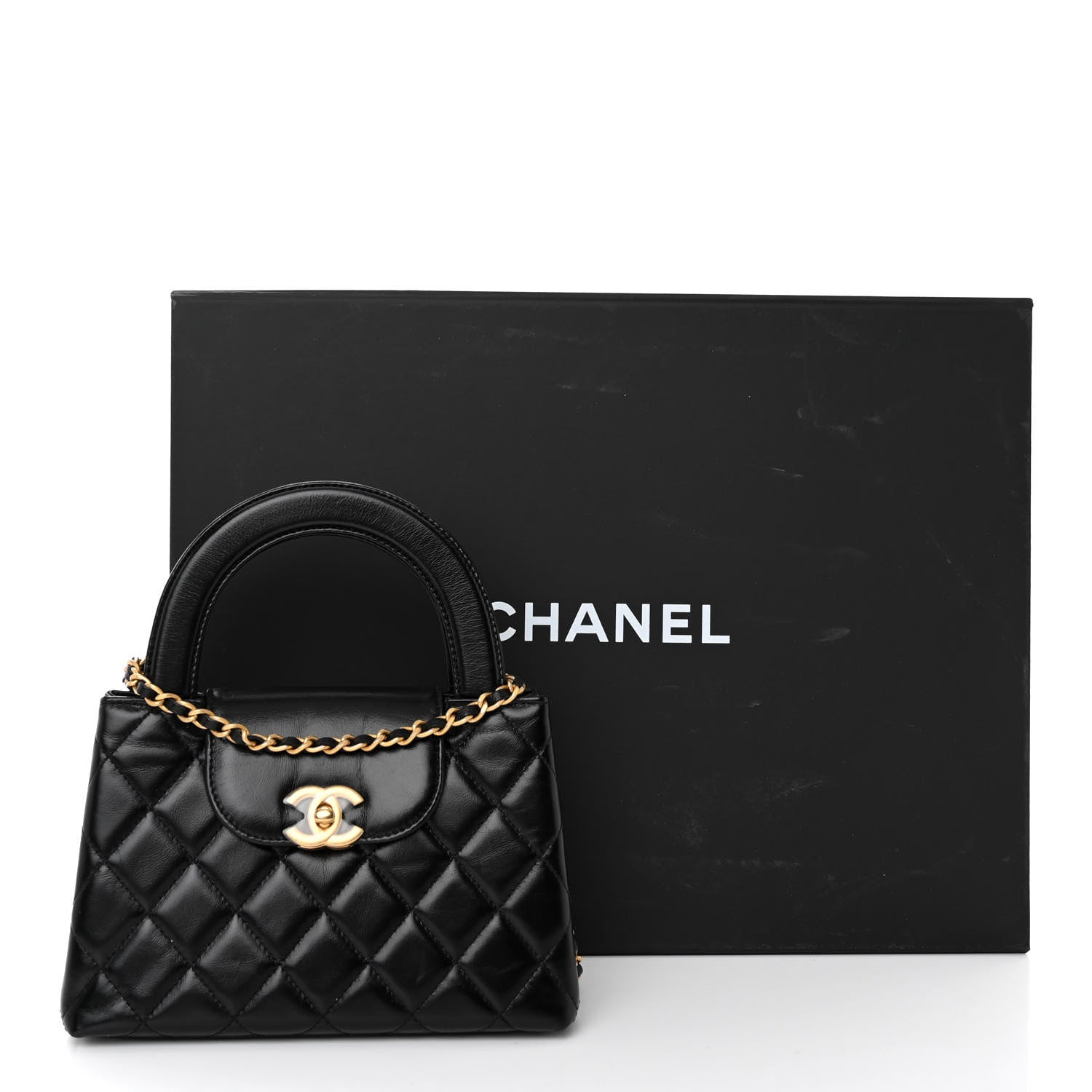 Chanel Shiny Aged Calfskin Quilted Nano Kelly Shopper Black 10 of 10