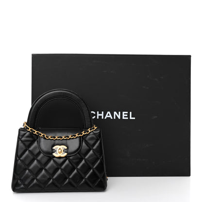 Chanel Shiny Aged Calfskin Quilted Nano Kelly Shopper Black 10 of 10