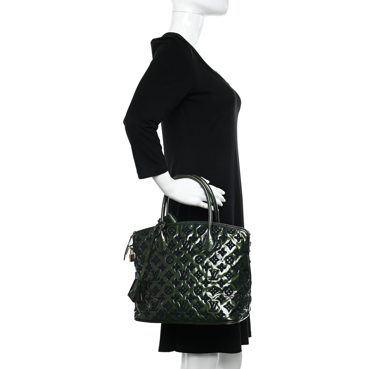 Patent Lambskin Fascination Lockit Vert Fonce