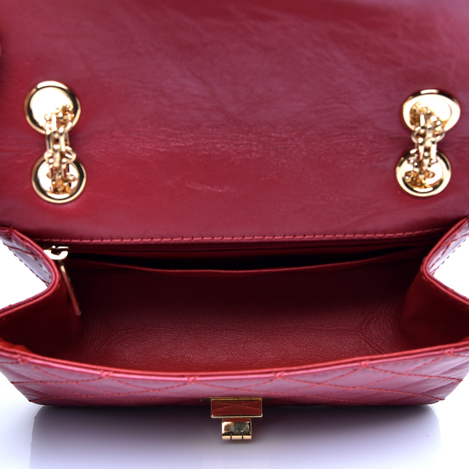 Chanel Aged Calfskin Quilted 2.55 Reissue Mini Flap Red 5 of 12
