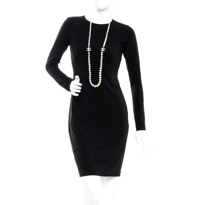 Chanel Graduated Pearl Crystal CC Long Necklace Light Gold 2 of 8