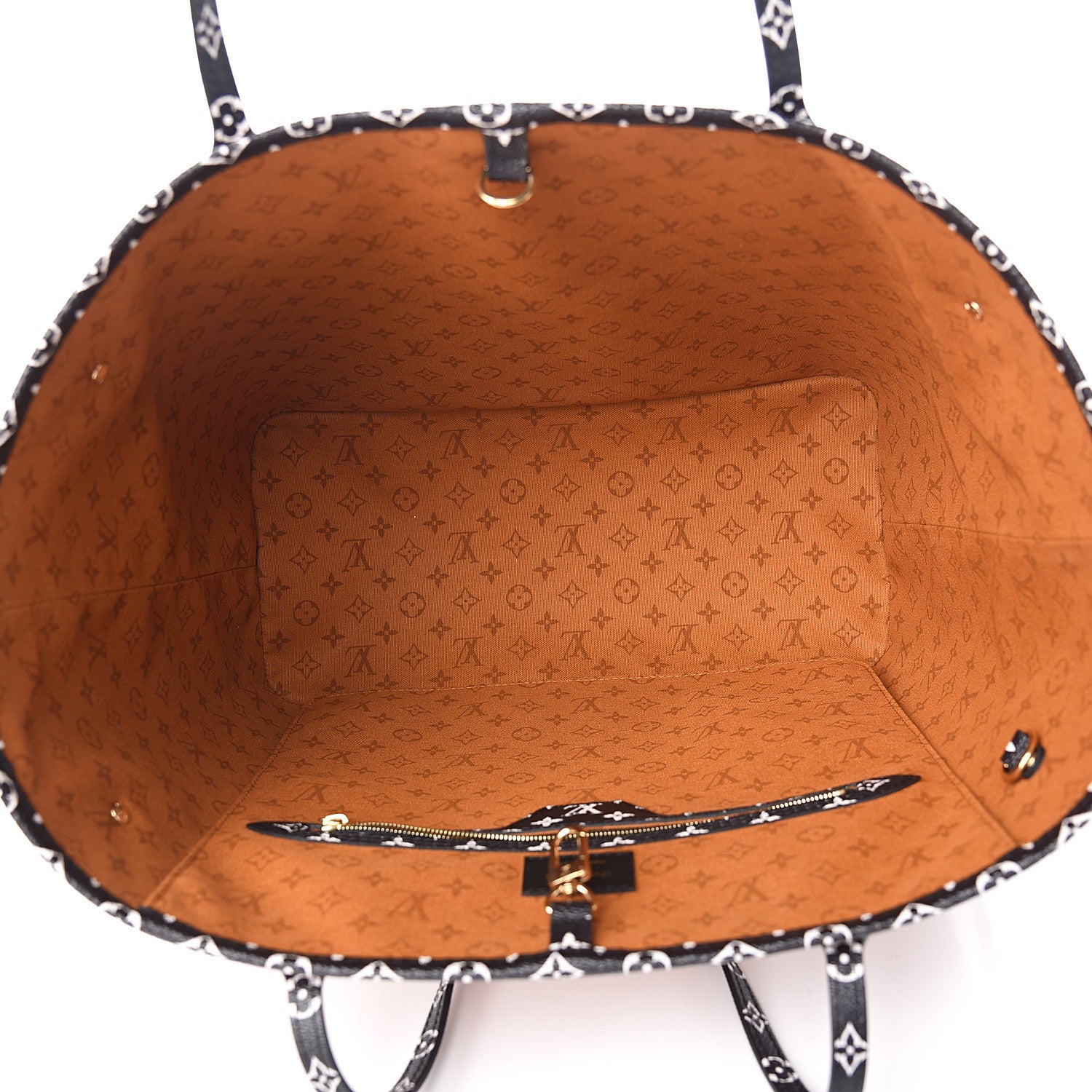 Louis Vuitton Monogram Giant Crafty Neverfull MM Creme Caramel 4 of 10