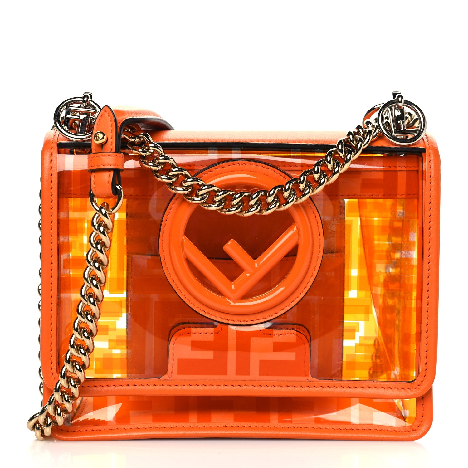 Fendi TPU FF Vitello Century F is Fendi Small Kan I Shoulder Bag Aranciata 1 of 6
