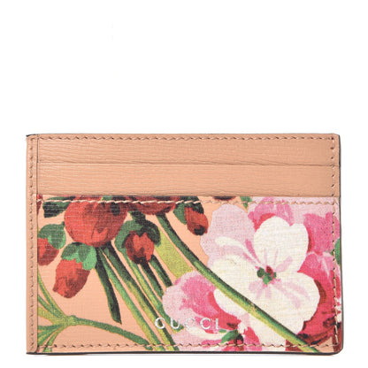 Gucci Shangai Calfskin Blooms Print Card Holder Pink Apricot Multicolor 1 of 7