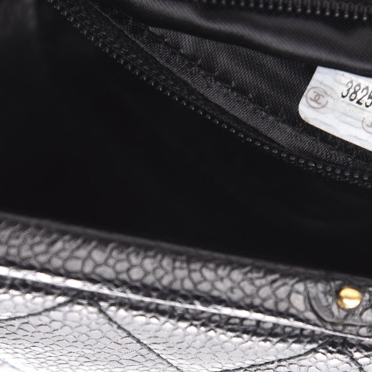 Caviar Quilted Frame Evening Bag Black