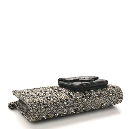 Chanel Tweed Lambskin Mineral Nights Pochette Wristlet Black 4 of 9