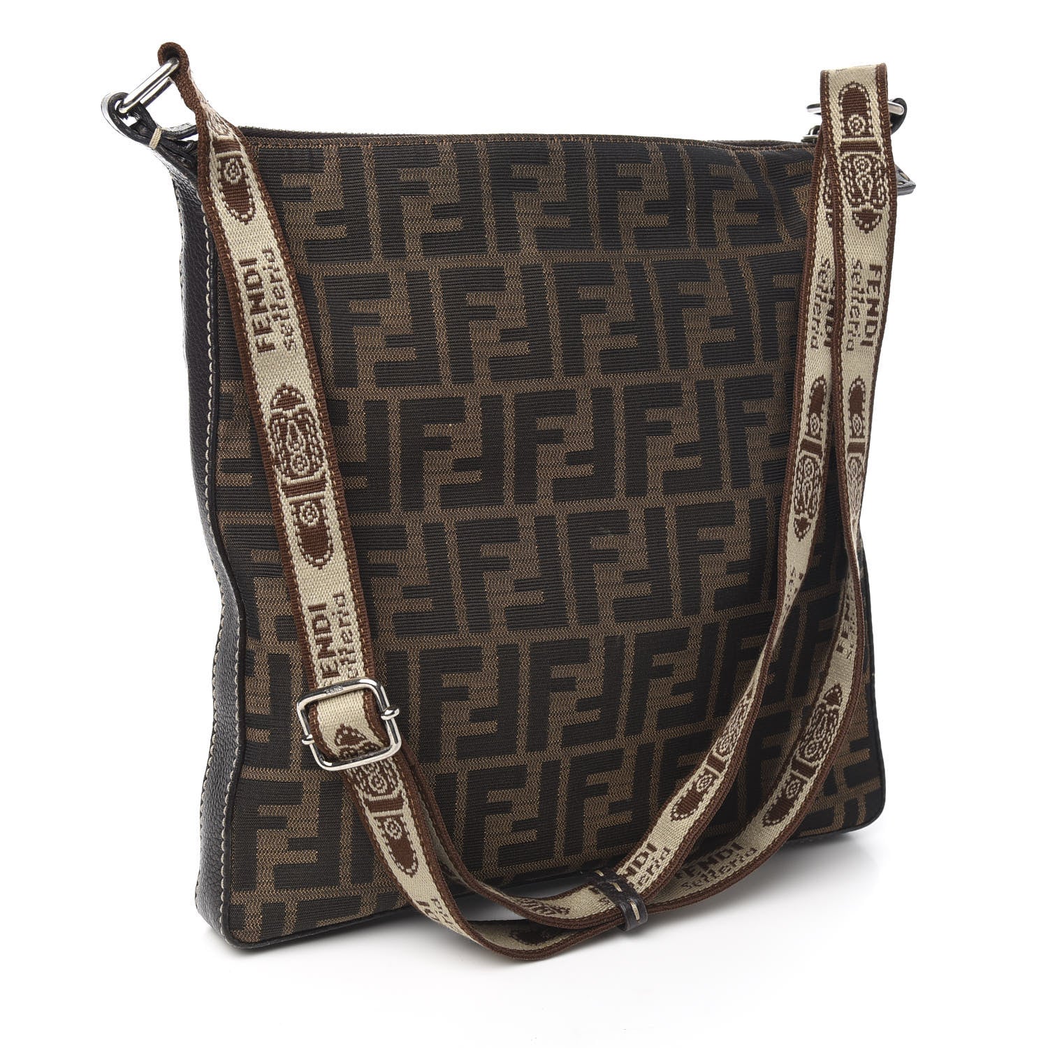 Fendi Zucca Cuoio Romano Selleria Messenger Tobacco Moro 2 of 9