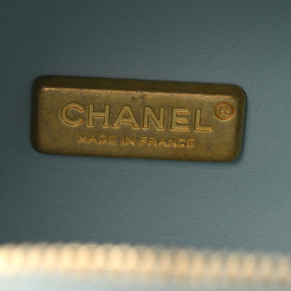 Chanel Lambskin Quilted CC Bubble Vanity Case With Chain Light Blue 6 of 14