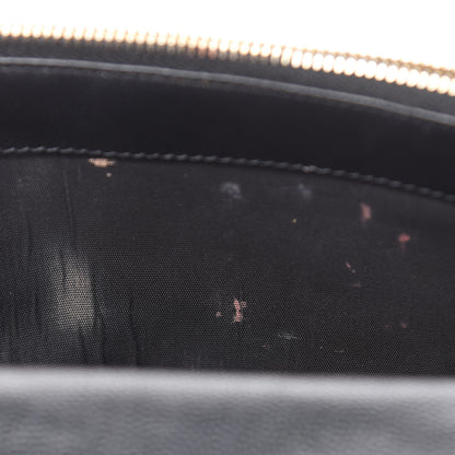 Saint Laurent Grain De Poudre Matelasse Chevron Monogram Envelope Chain Wallet Black 18 of 20