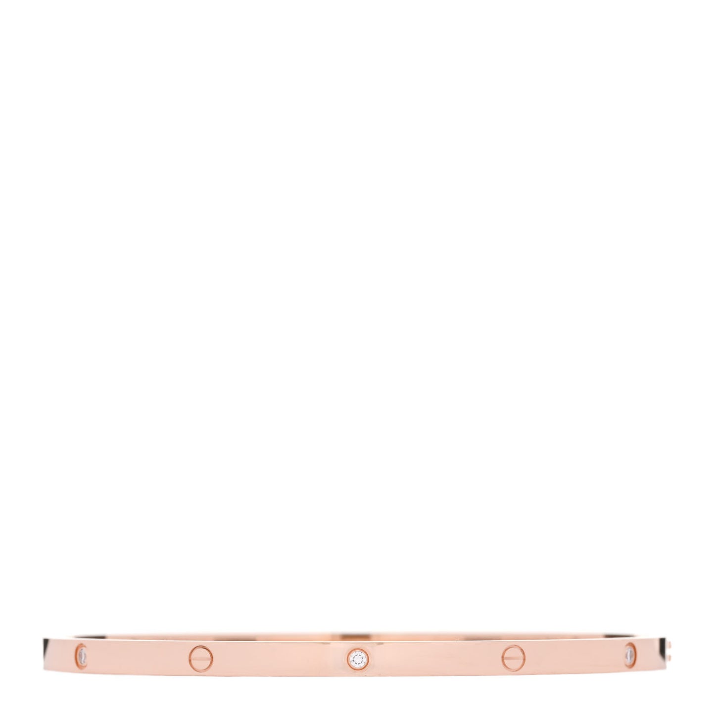 18K Pink Gold 6 Diamond Small LOVE Bracelet 20