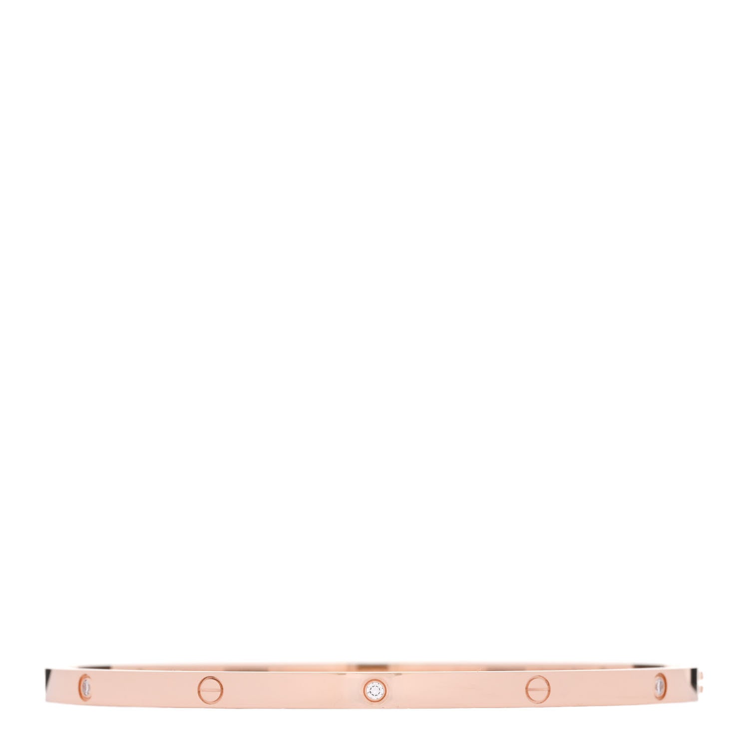 Cartier 18K Pink Gold 6 Diamond Small LOVE Bracelet 20 1 of 8