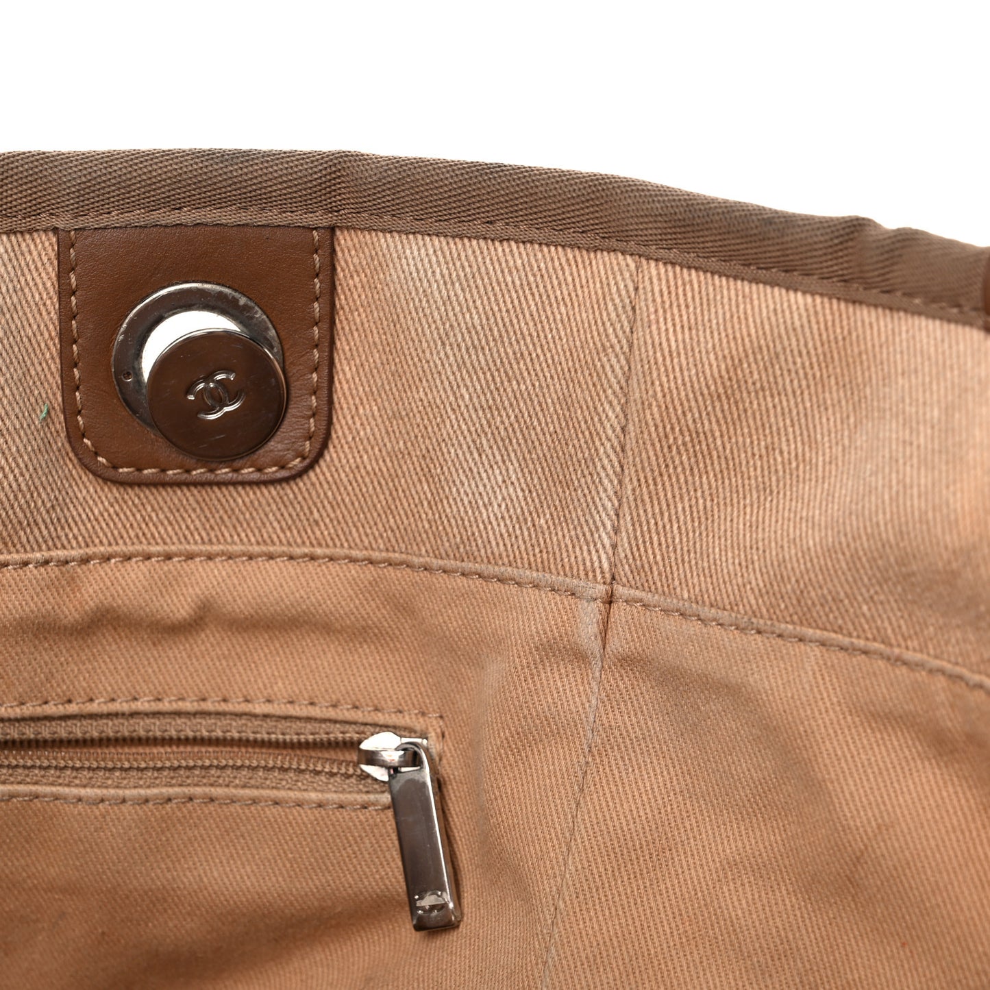 Canvas Sequin Small Deauville Tote Ecru