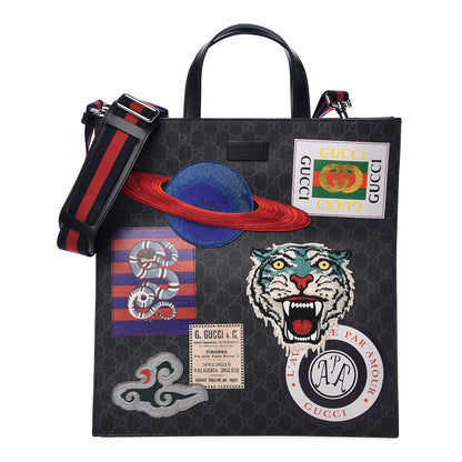 Gucci GG Supreme Monogram Night Courrier Vertical Tote Black Multicolor 1 of 13