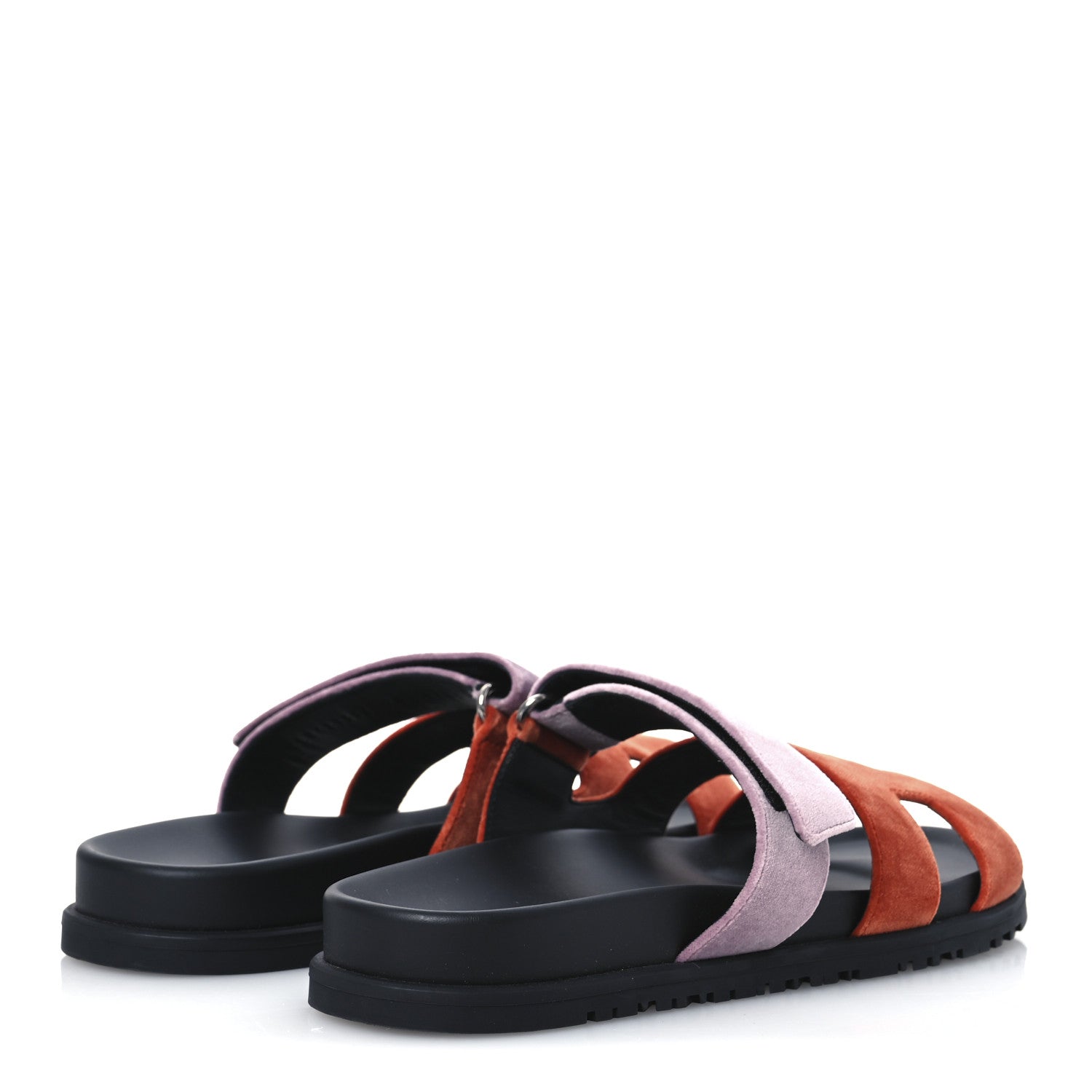 Hermes Velvet Womens Chypre Sandals 36.5 Orange Canyon Bruyère 5 of 12