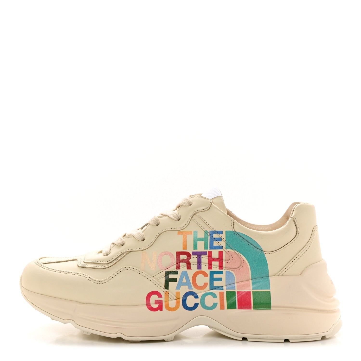 Gucci X THE NORTH FACE Apollo Calfskin Mens Rhyton Sneakers 7 Ivoire 1 of 11