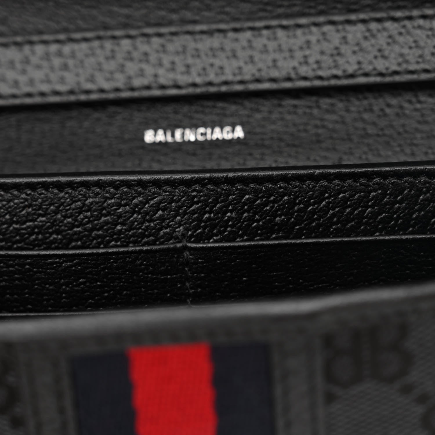 Gucci X BALENCIAGA BB Monogram Web Ophidia Crossbody Wallet Black 10 of 11