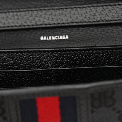 Gucci X BALENCIAGA BB Monogram Web Ophidia Crossbody Wallet Black 10 of 11