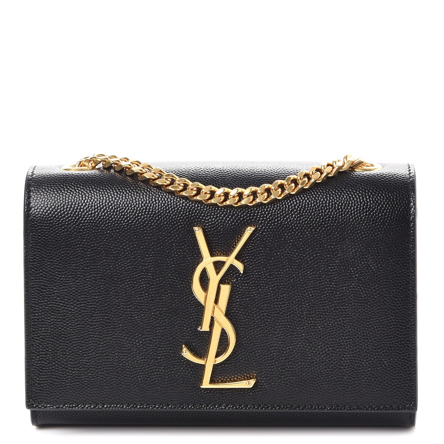 Saint Laurent Grain De Poudre Small Monogram Kate Satchel Black 1 of 7