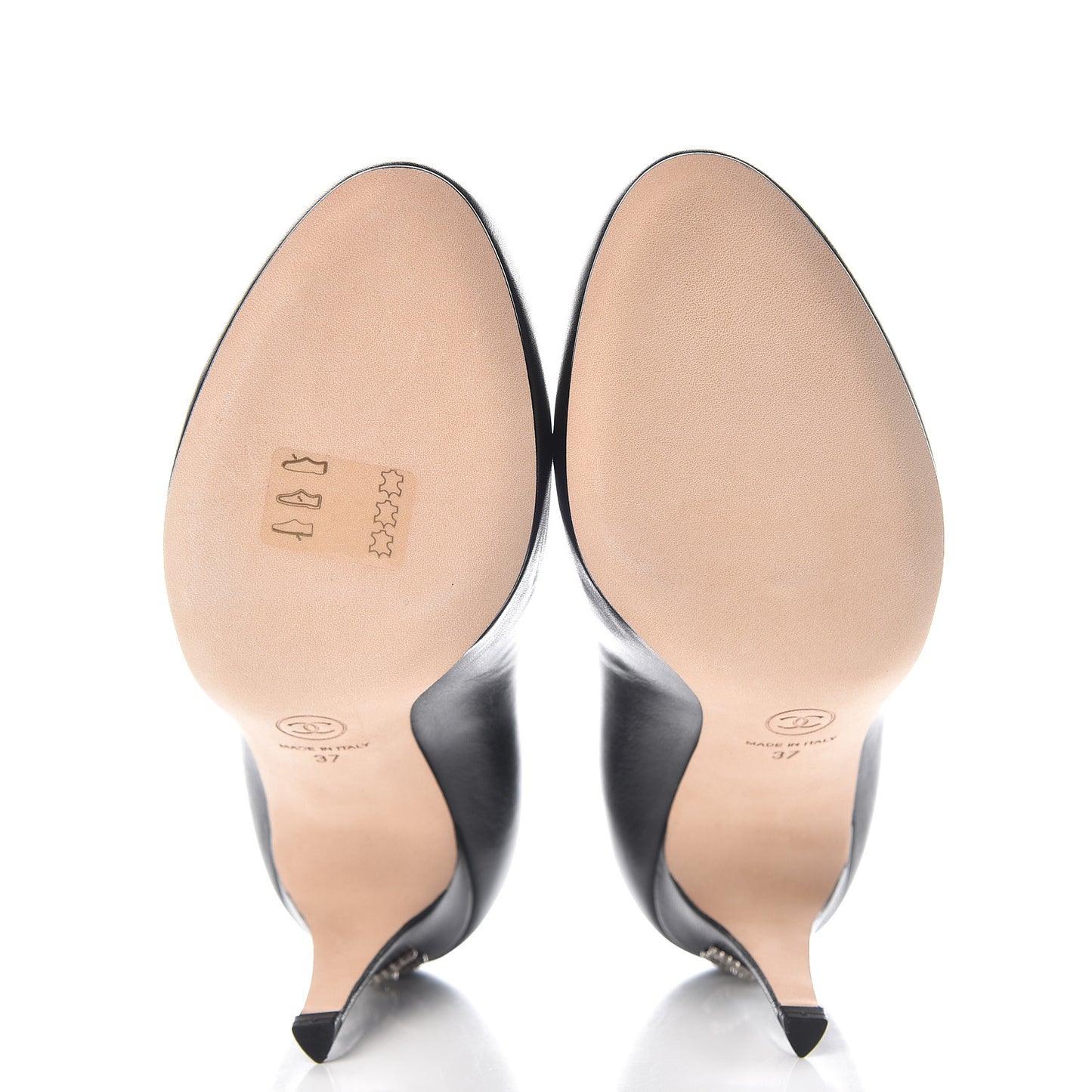 Lambskin Crystal CC Pumps 37 Black
