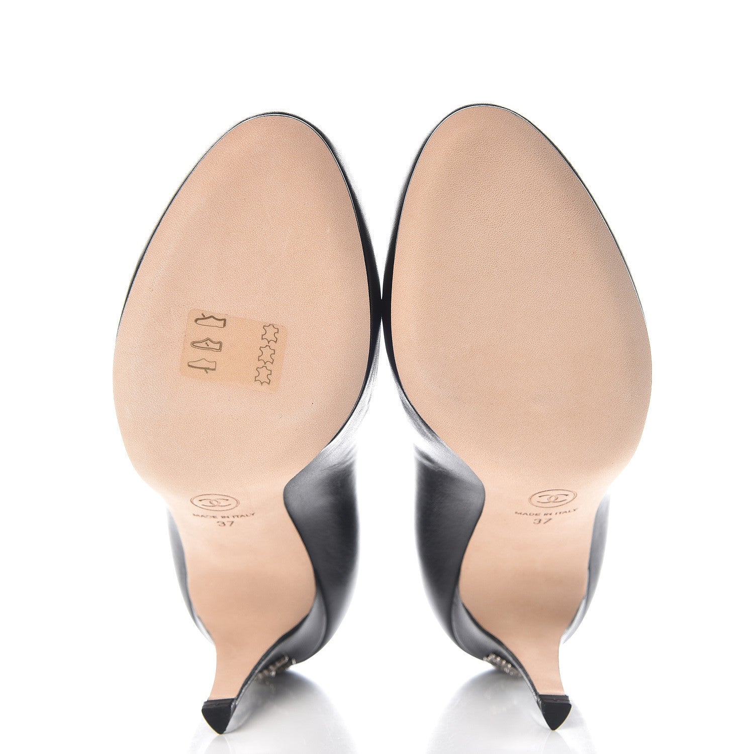 Chanel Lambskin Crystal CC Pumps 37 Black 5 of 9