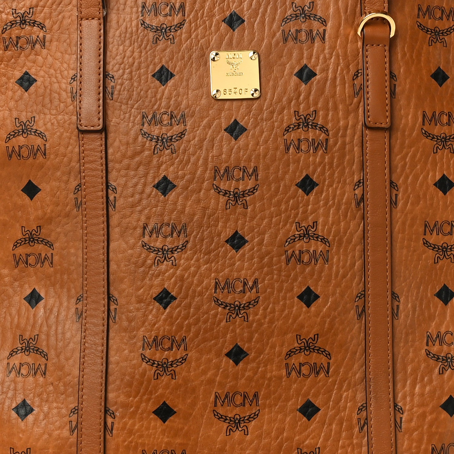 MCM Visetos Toni Shopper Tote Cognac 7 of 22