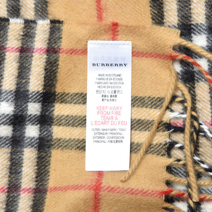 Burberry Cashmere Vintage Check Fringe Embroidered Scarf Antique Yellow 4 of 6
