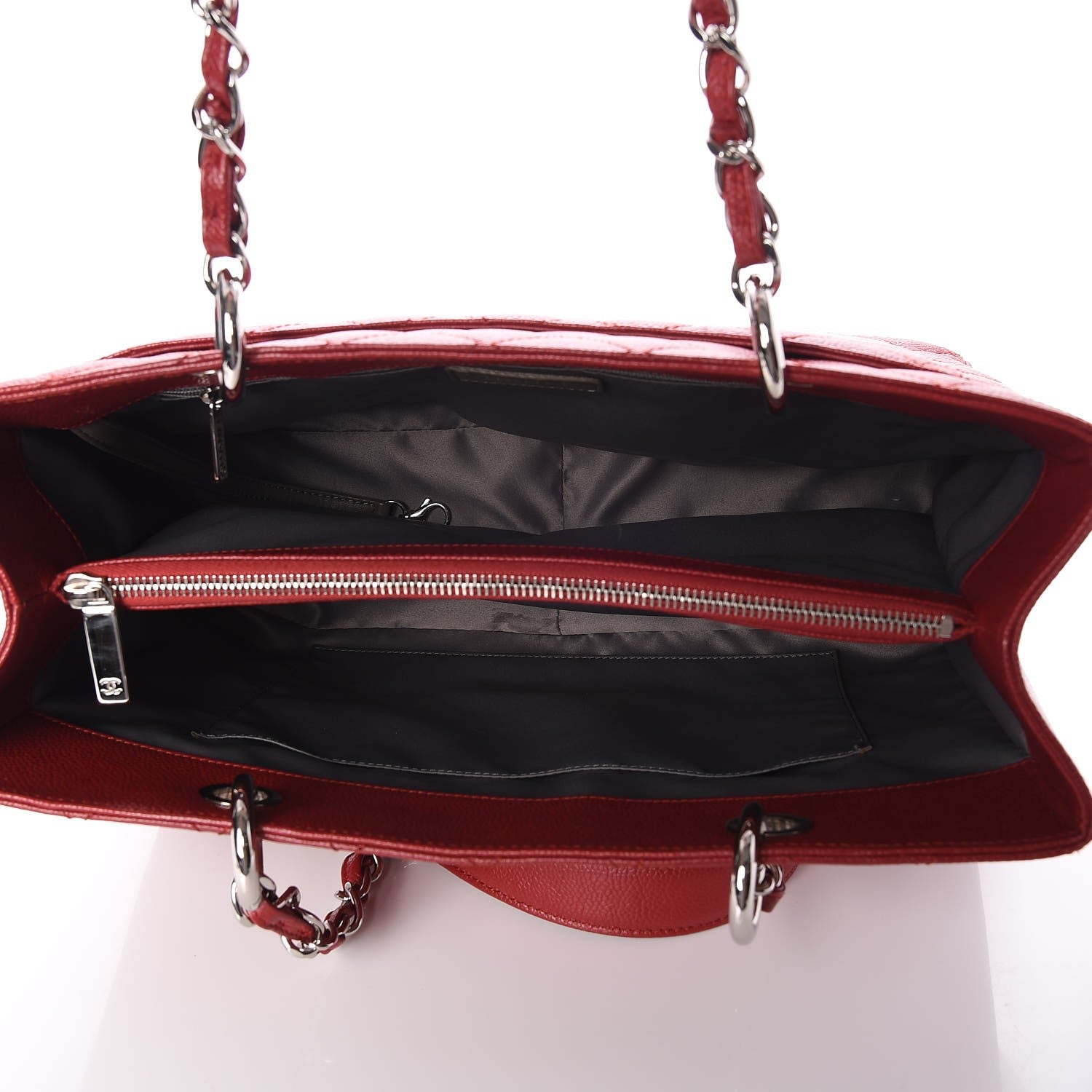 Chanel Caviar Quilted Grand Shopping Tote GST Red 5 of 9