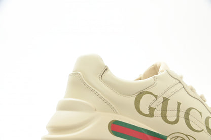 Gucci Calfskin Logo Womens Rhyton Sneakers 39 Ivory 7 of 10