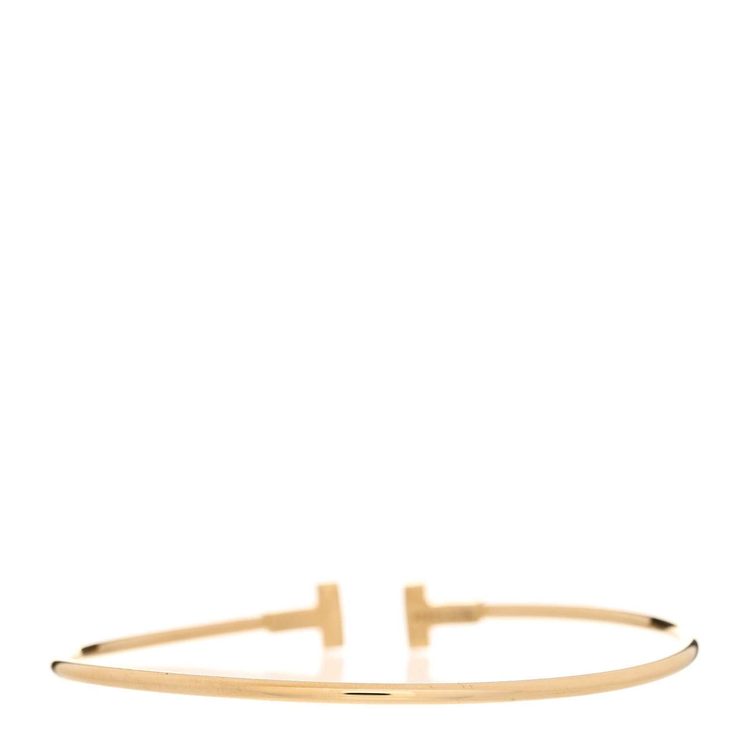 Tiffany 18K Yellow Gold Narrow T Wire Bracelet 2 of 6