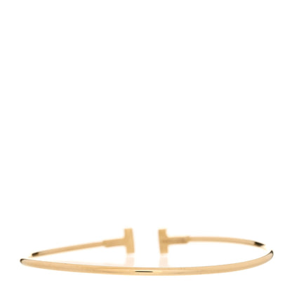 Tiffany 18K Yellow Gold Narrow T Wire Bracelet 2 of 6