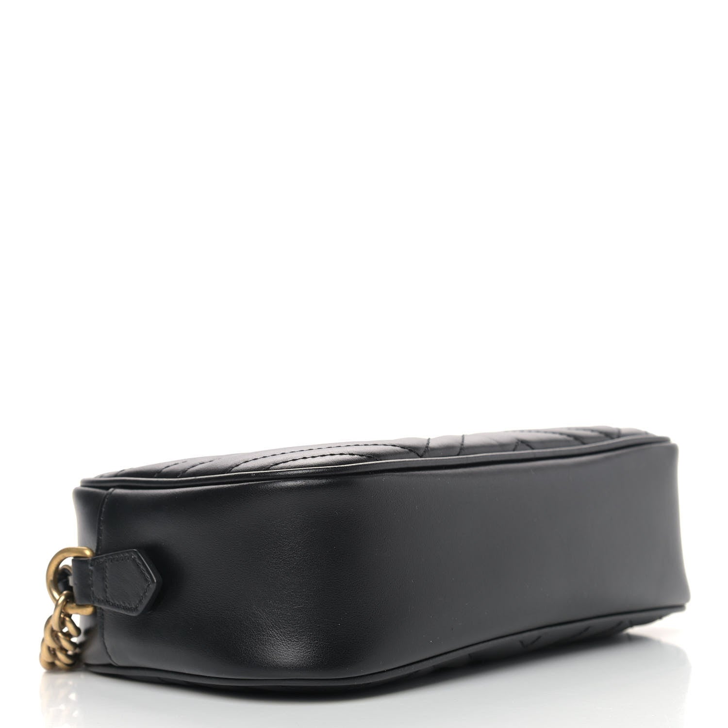 Gucci Calfskin Matelasse Small GG Marmont Chain Shoulder Bag Black 4 of 9