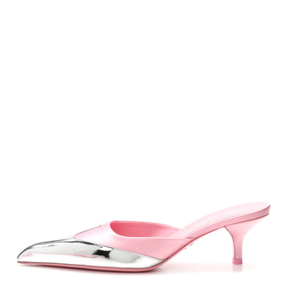 Prada Satin Metallic Pumps 38 Pink 1 of 9