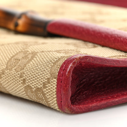 Gucci Monogram Bamboo Bar Clutch Red 8 of 8