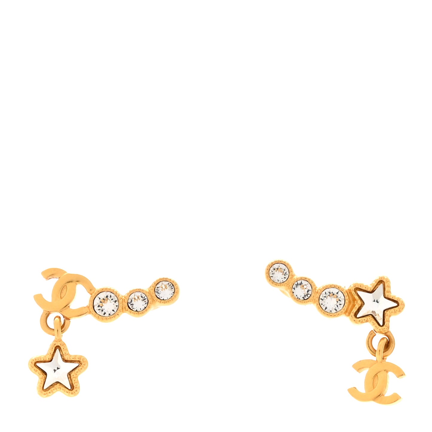 Crystal CC Shooting Star Earrings Gold